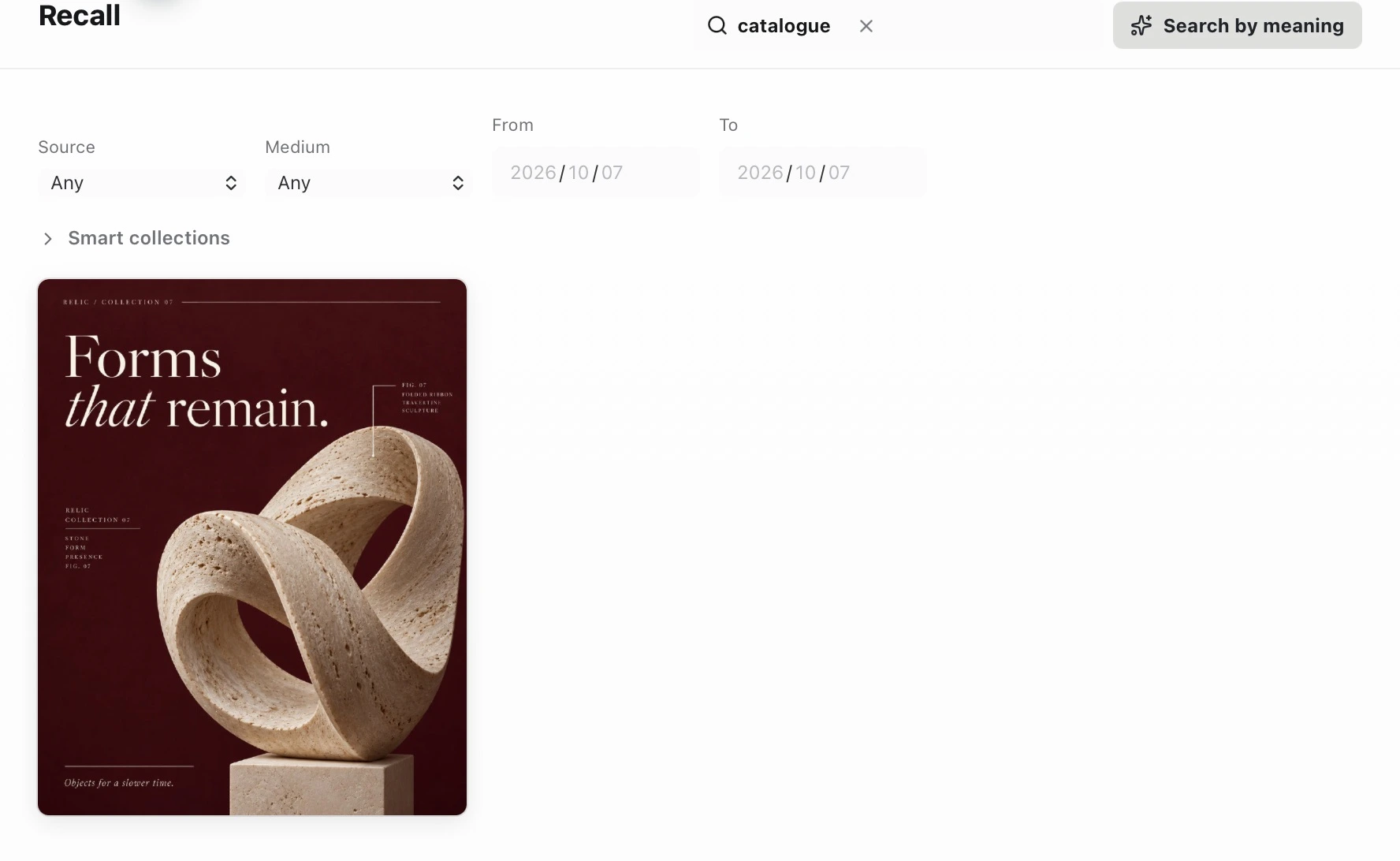 Linger Recall returning Relic for catalogue